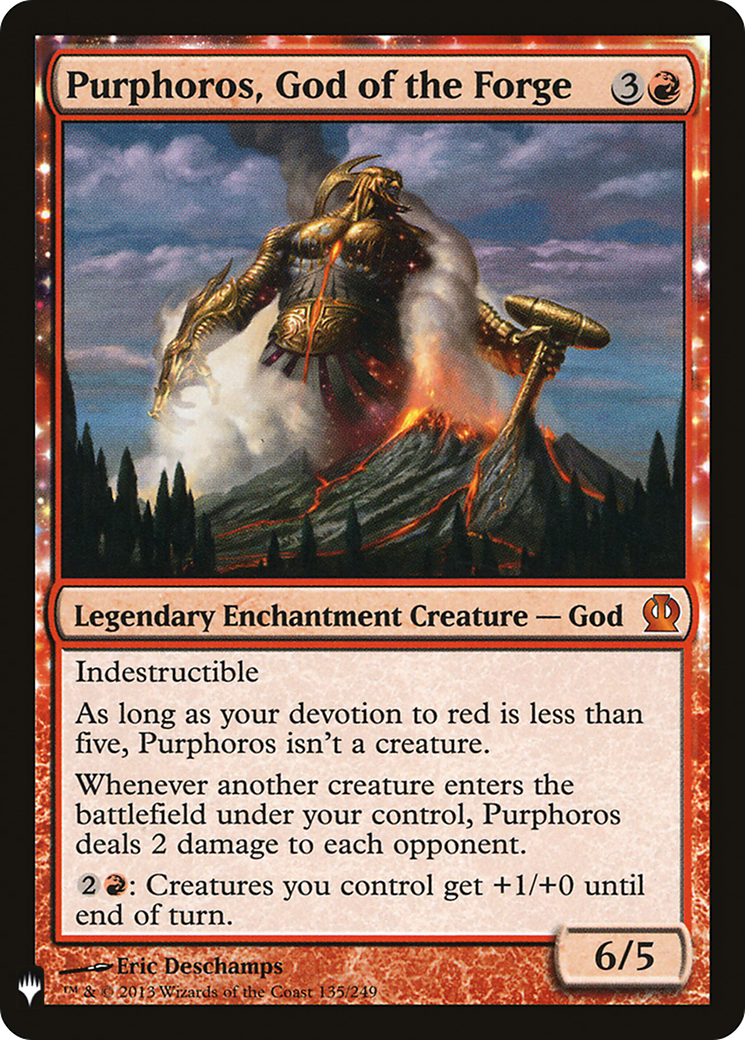 MAGIC: THE GATHERING  - Purphoros, God of the Forge (LIST-135) - The List: (enchantment)
