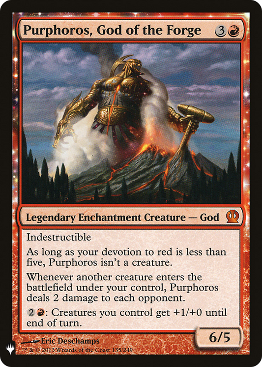 MAGIC: THE GATHERING  - Purphoros, God of the Forge (LIST-135) - The List: (enchantment)