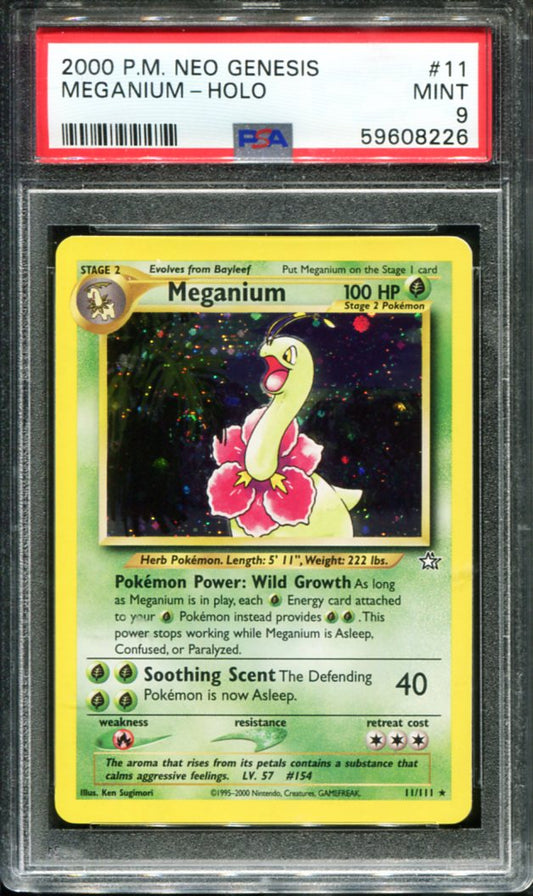 MEGANIUM HOLO 11/111 PSA 9 NEO GENESIS POKEMON