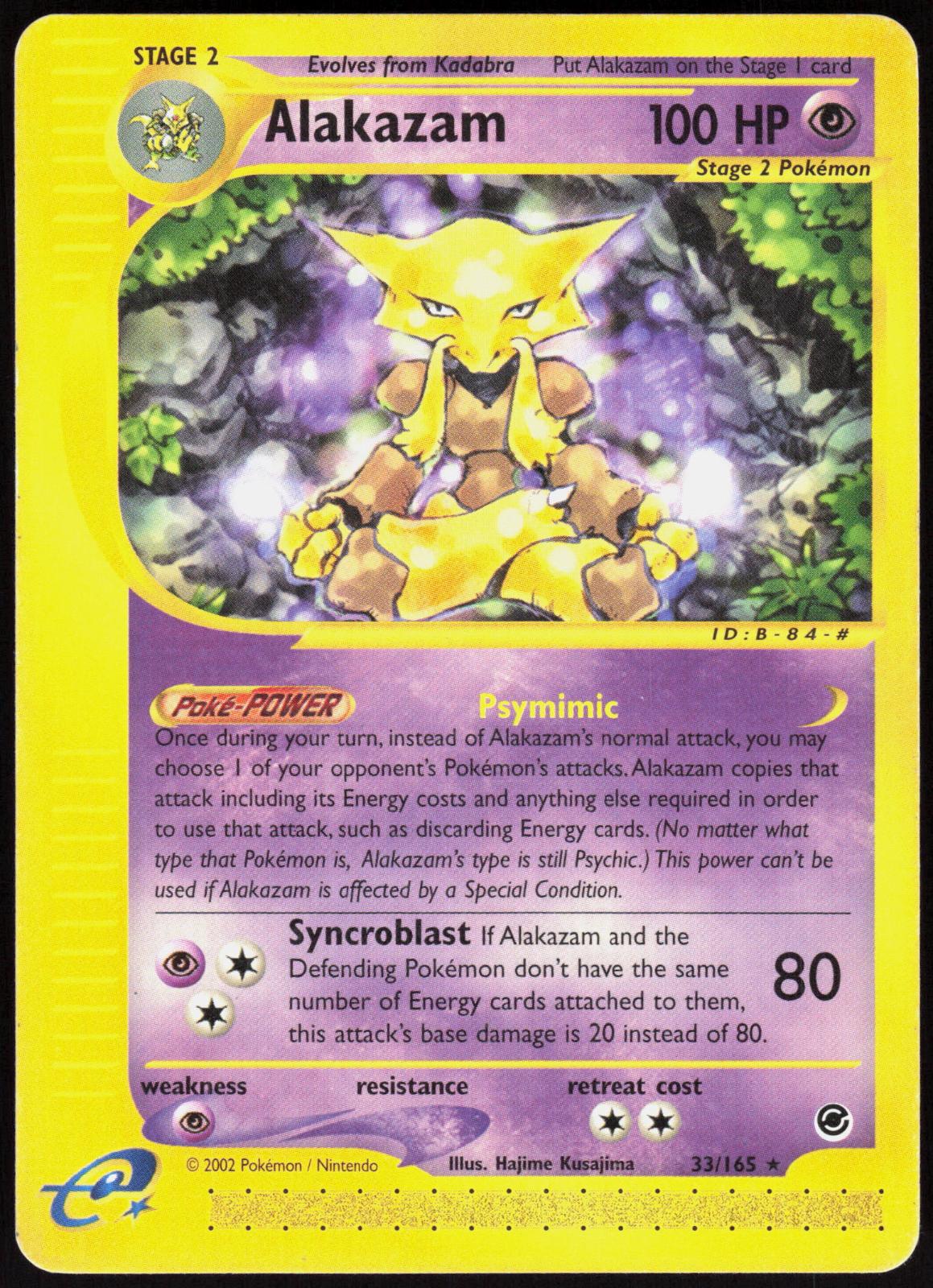 ALAKAZAM 33/165 EXPEDITION BASE SET POKEMON RARE LP