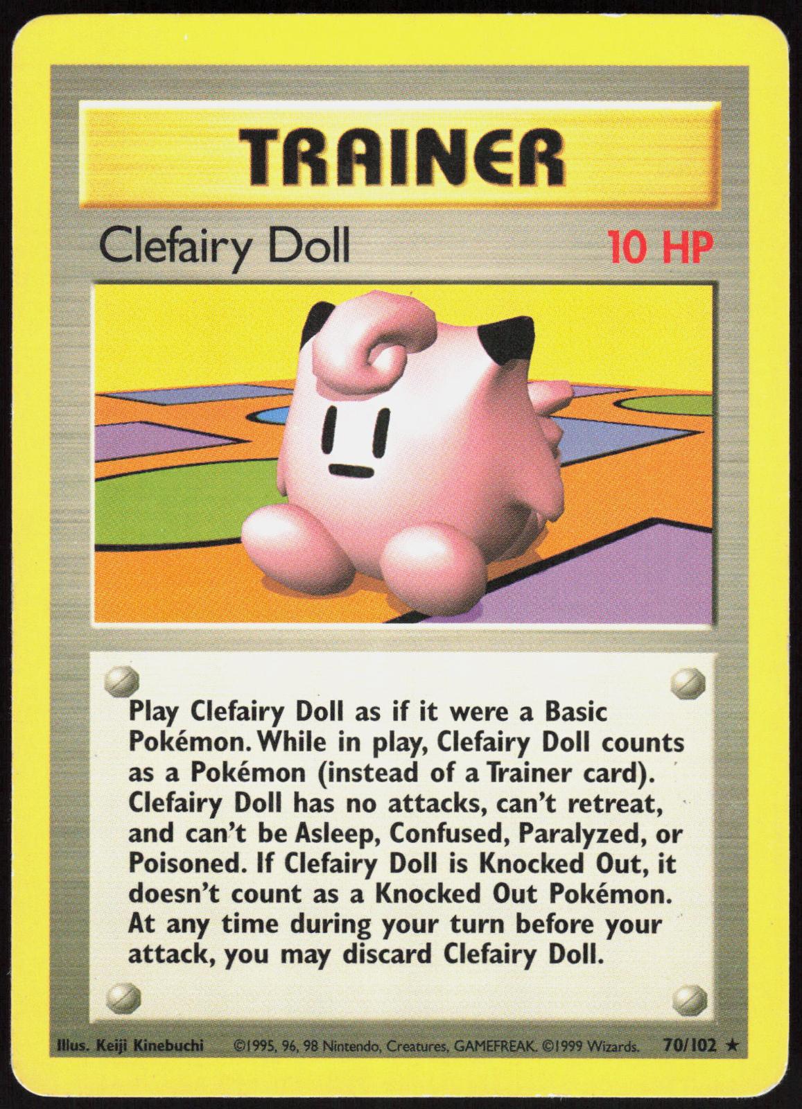 CLEFAIRY DOLL 70/102 BASE SET UNLIMITED POKEMON RARE MP