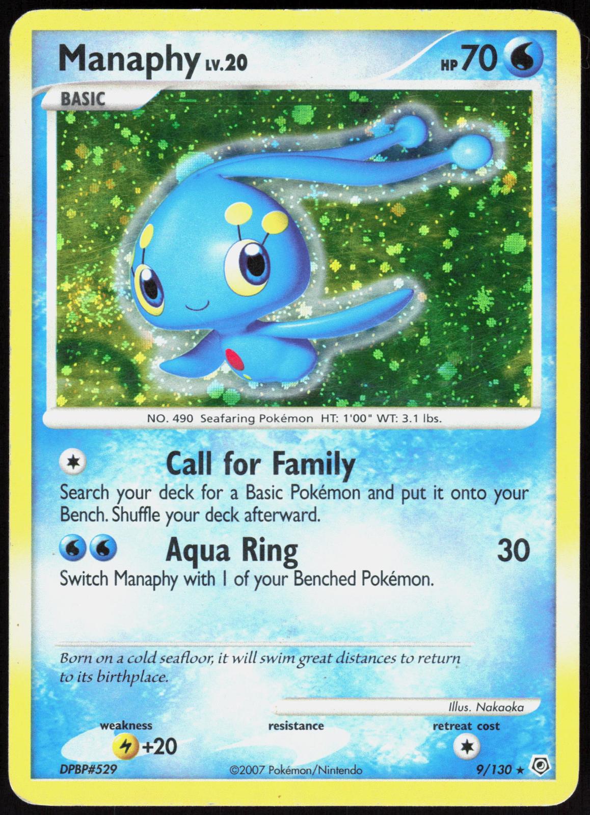 MANAPHY 9/130 DIAMOND & PEARL POKEMON RARE HOLO MP