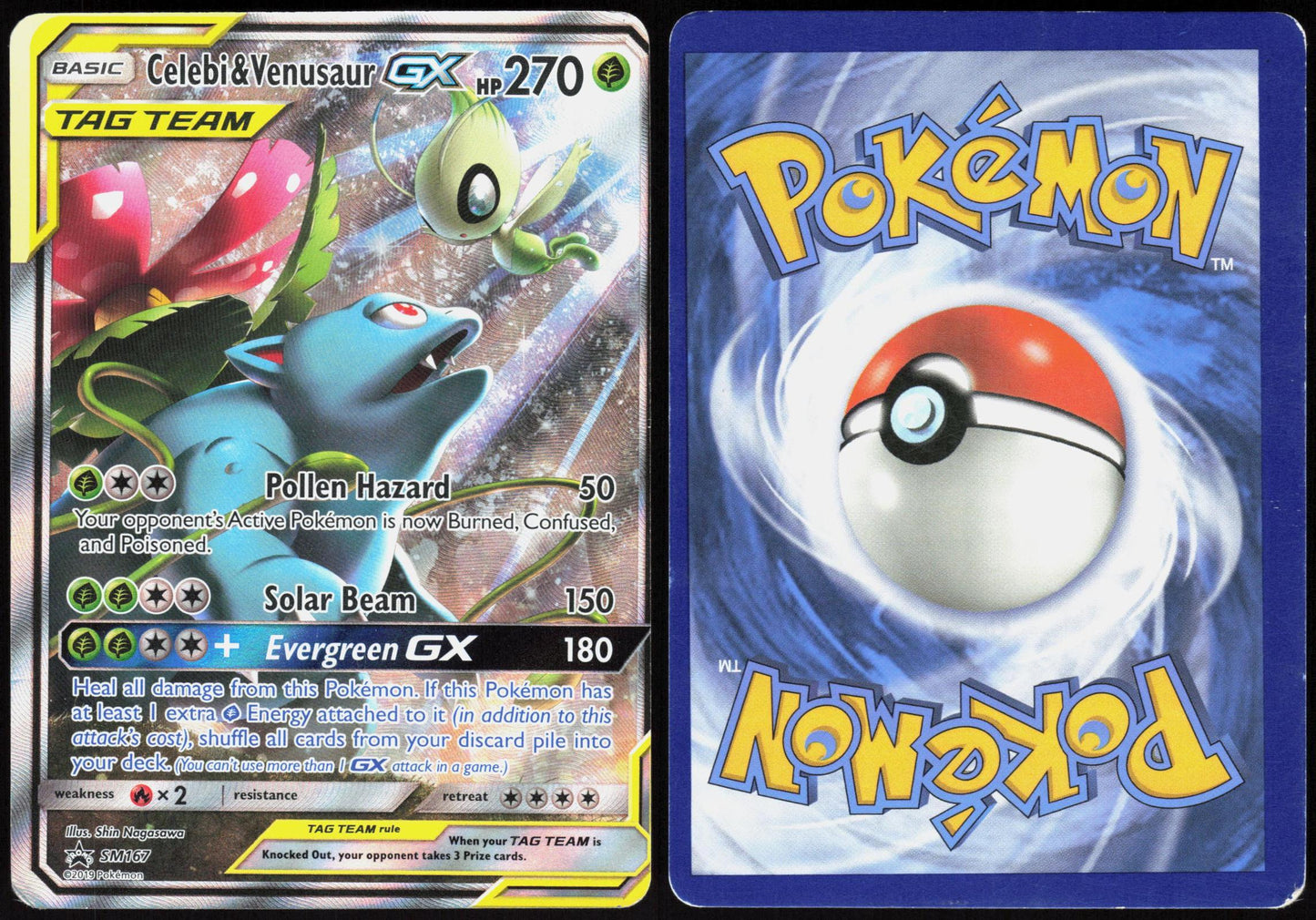 CELEBI & VENUSAUR GX - SM167 SUN & MOON PROMO POKEMON PROMO HOLO HP