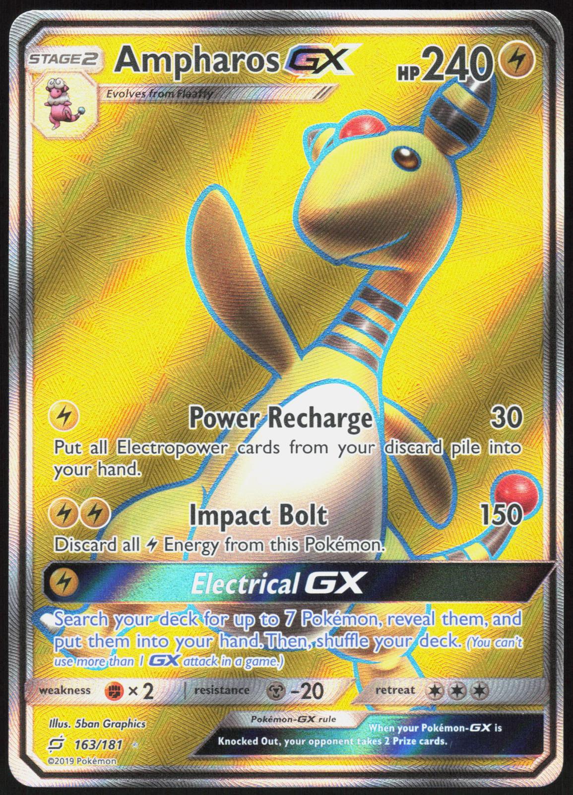 AMPHAROS GX 163/181 TEAM UP POKEMON ULTRA RARE NM