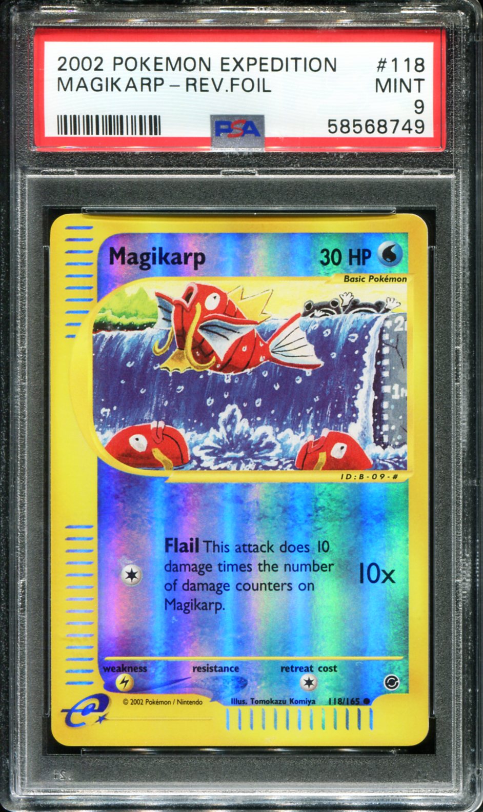 MAGIKARP REVERSE HOLO 118/165 PSA 9 EXPEDITION POKEMON