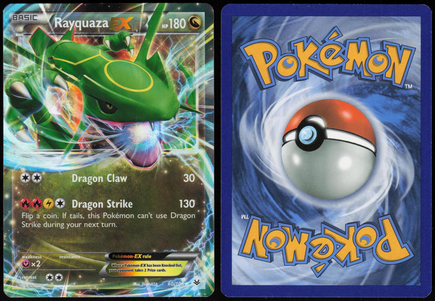 RAYQUAZA EX 60/108 ROARING SKIES POKEMON EX RARE HOLO MP
