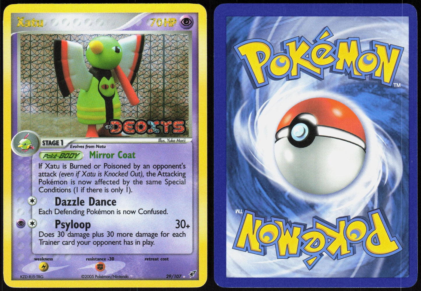 XATU 29/107 DEOXYS POKEMON RARE REVERSE HOLO LP