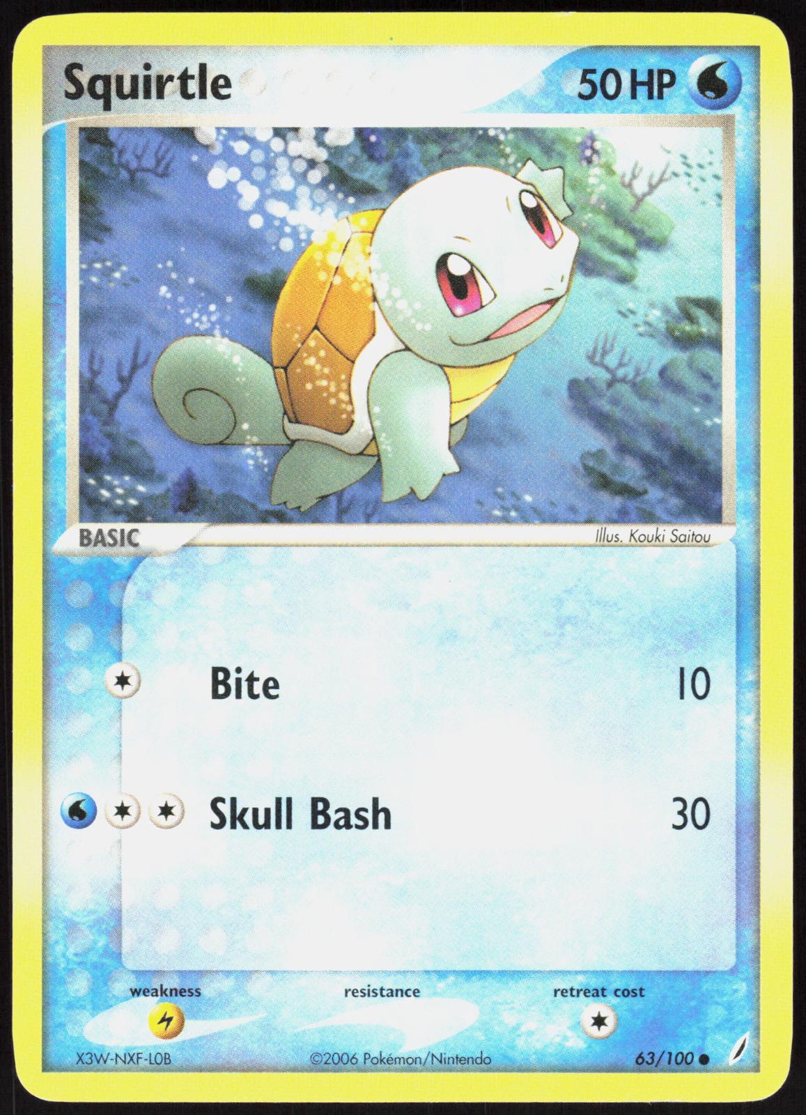 SQUIRTLE 63/100 CRYSTAL GUARDIANS POKEMON COMMON LP