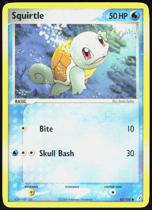 SQUIRTLE 63/100 CRYSTAL GUARDIANS POKEMON COMMON LP