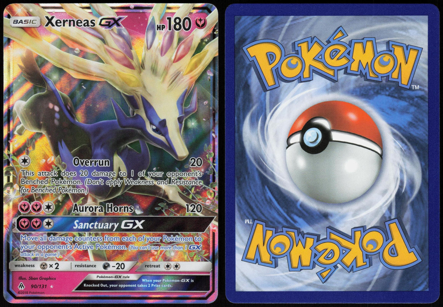 XERNEAS GX 90/131 FORBIDDEN LIGHT POKEMON GX RARE HOLO LP