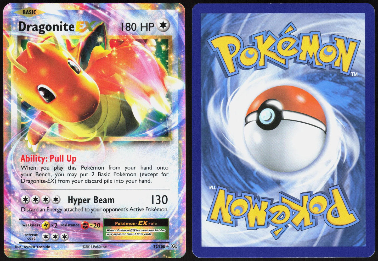 DRAGONITE EX 72/108 EVOLUTIONS POKEMON EX RARE HOLO LP