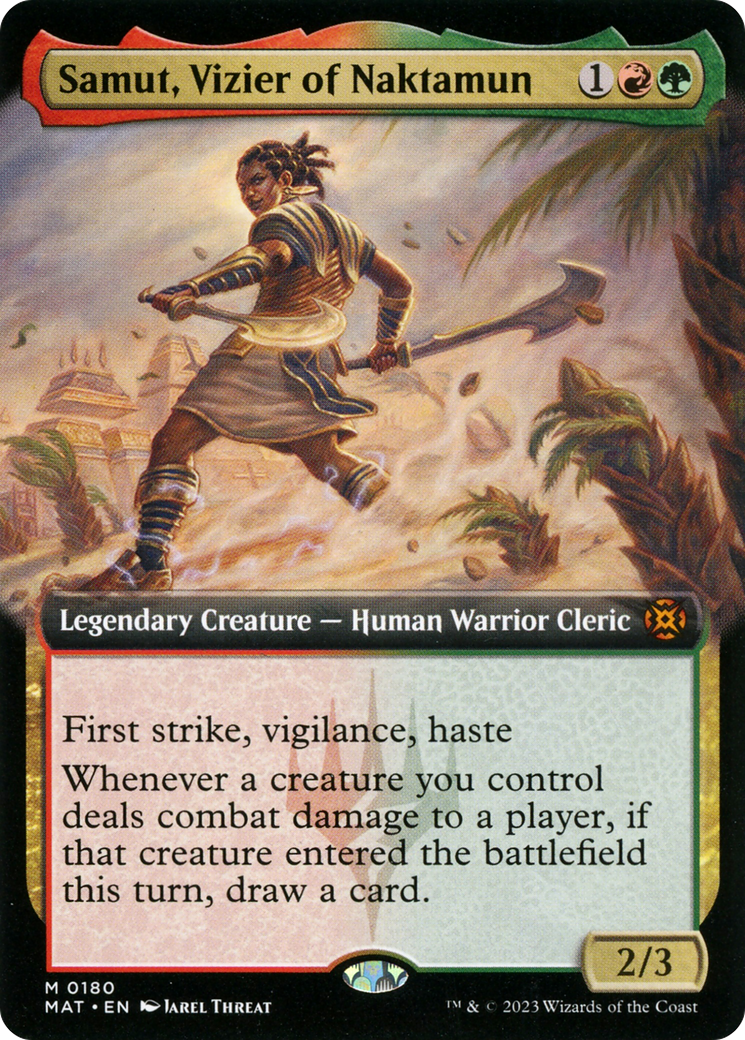 MAGIC: THE GATHERING  - Samut, Vizier of Naktamun (Extended Art) (MAT-180) - March of the Machine: The Aftermath: (Extended Art) Foil