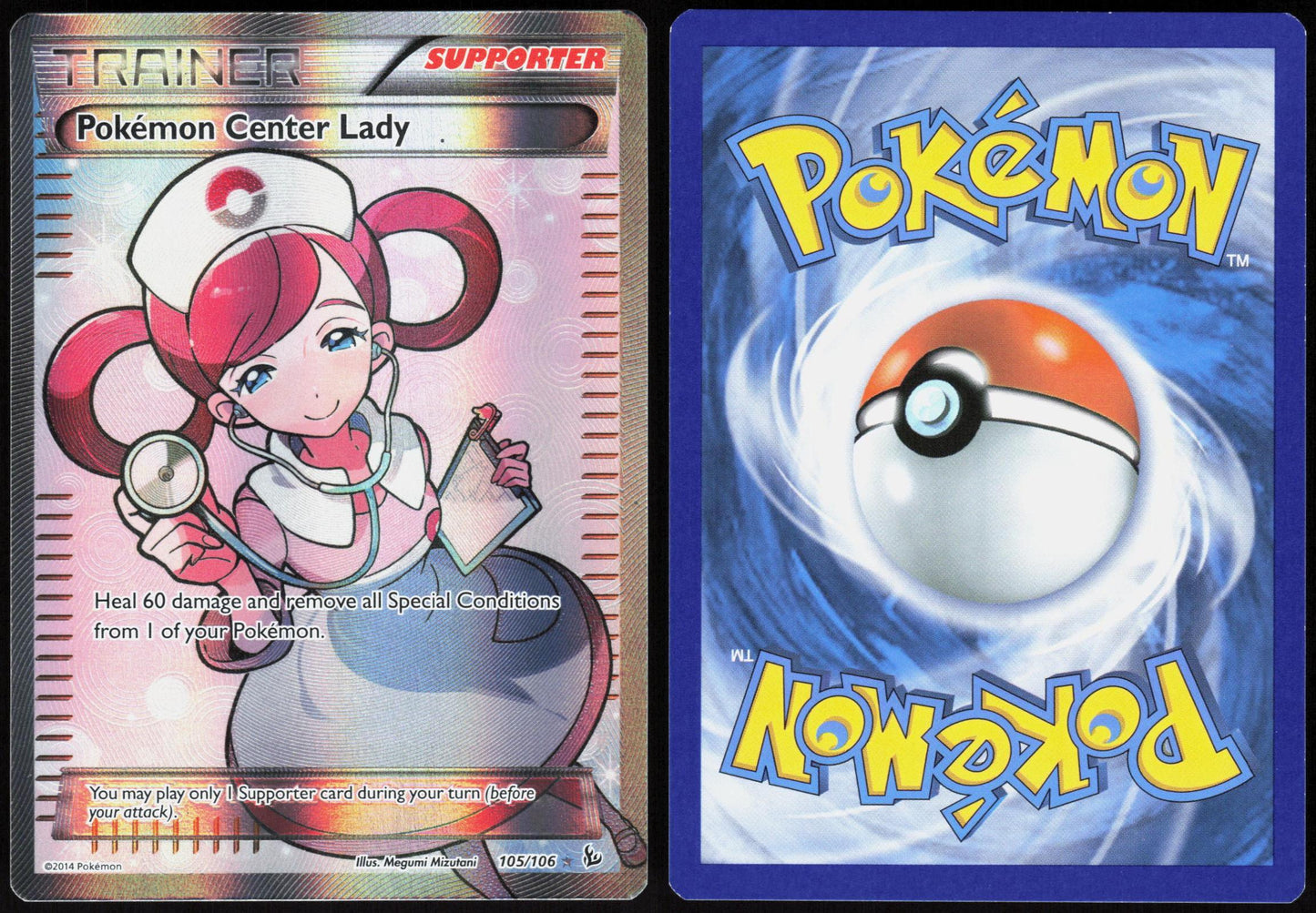 POKEMON CENTER LADY 105/106 FLASHFIRE POKEMON ULTRA RARE HOLO LP