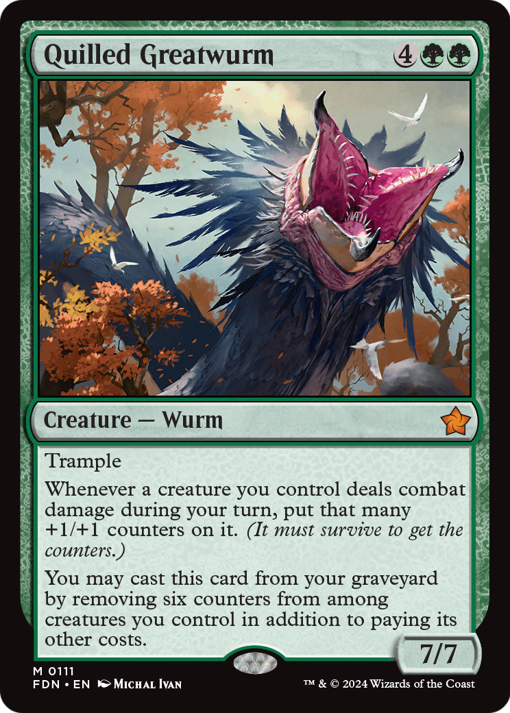 MAGIC: THE GATHERING  - Quilled Greatwurm (FDN-111) - Foundations Foil