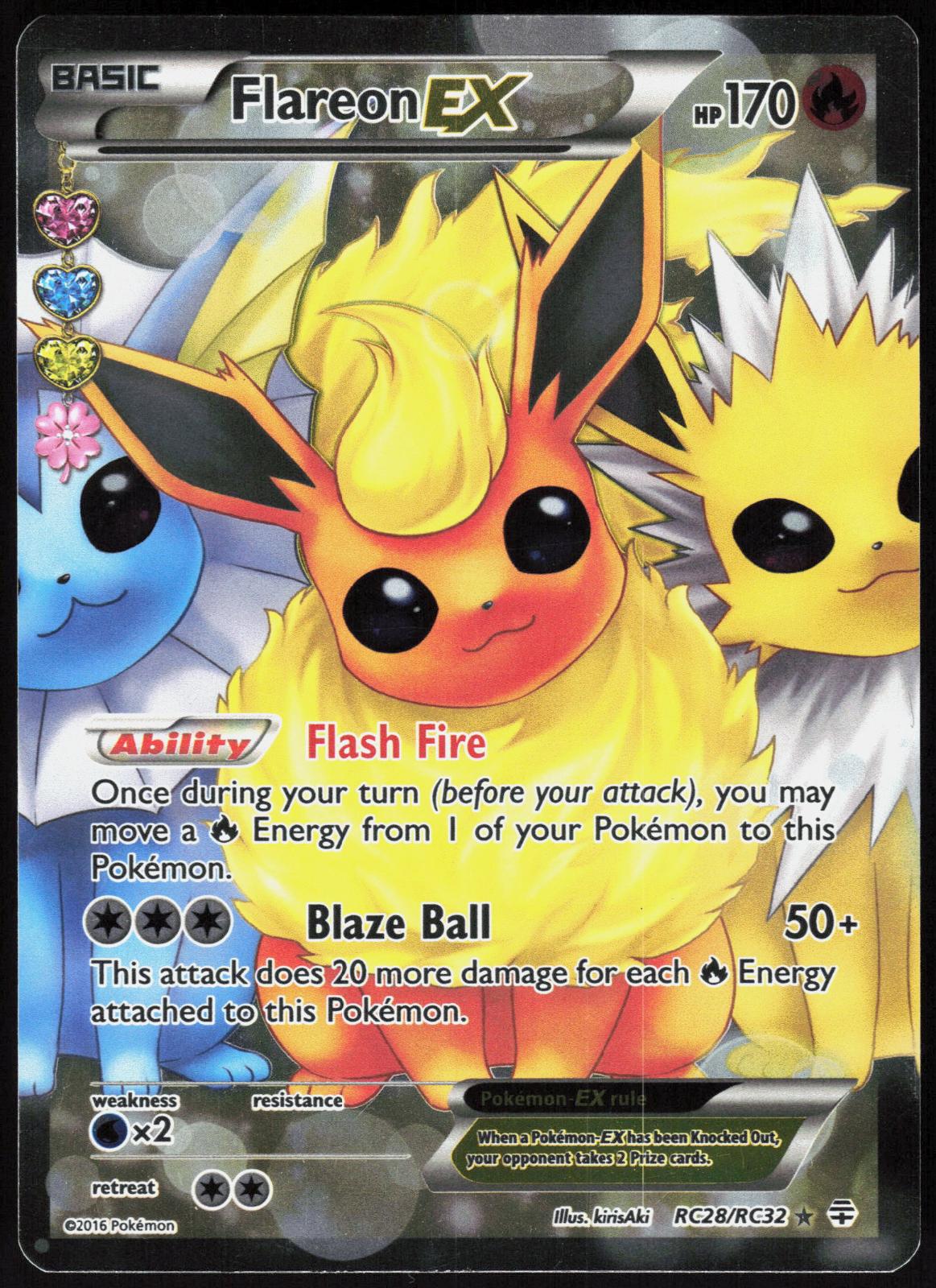 FLAREON EX RC28/RC32 GENERATIONS POKEMON ULTRA RARE HOLO LP
