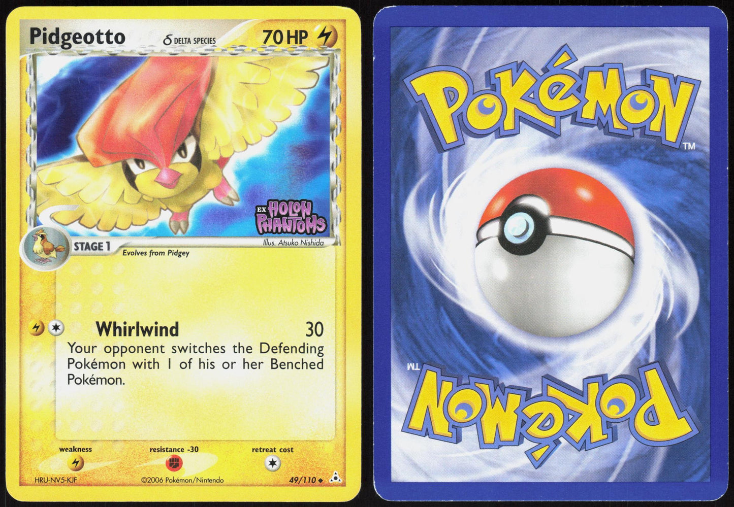 PIDGEOTTO Δ 49/110 HOLON PHANTOMS POKEMON UNCOMMON REVERSE HOLO MP