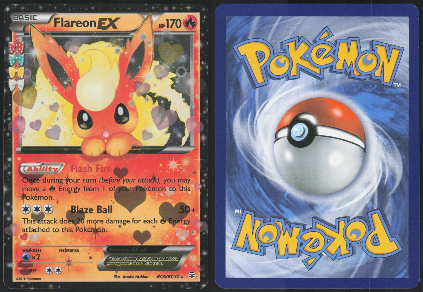 FLAREON EX RC6/RC32 GENERATIONS POKEMON EX RARE HOLO LP