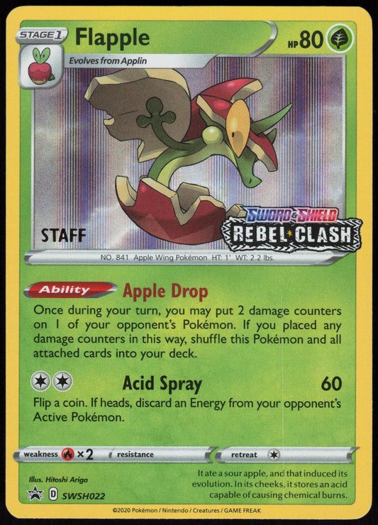 FLAPPLE (PRERELEASE) [STAFF] SWSH022 SWORD & SHIELD PROMO POKEMON PROMO HOLO NM