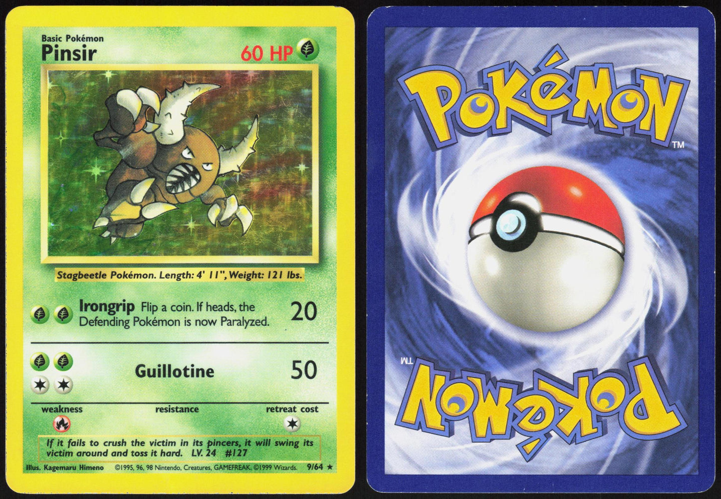 PINSIR 9/64 JUNGLE POKEMON RARE UNLIMITED HOLO LP