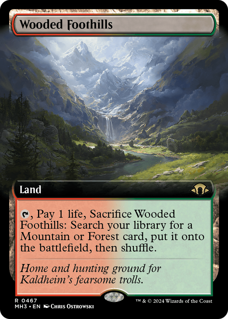 MAGIC: THE GATHERING  - Wooded Foothills (Extended Art) (MH3-467) - Modern Horizons 3: (Extended Art) Foil