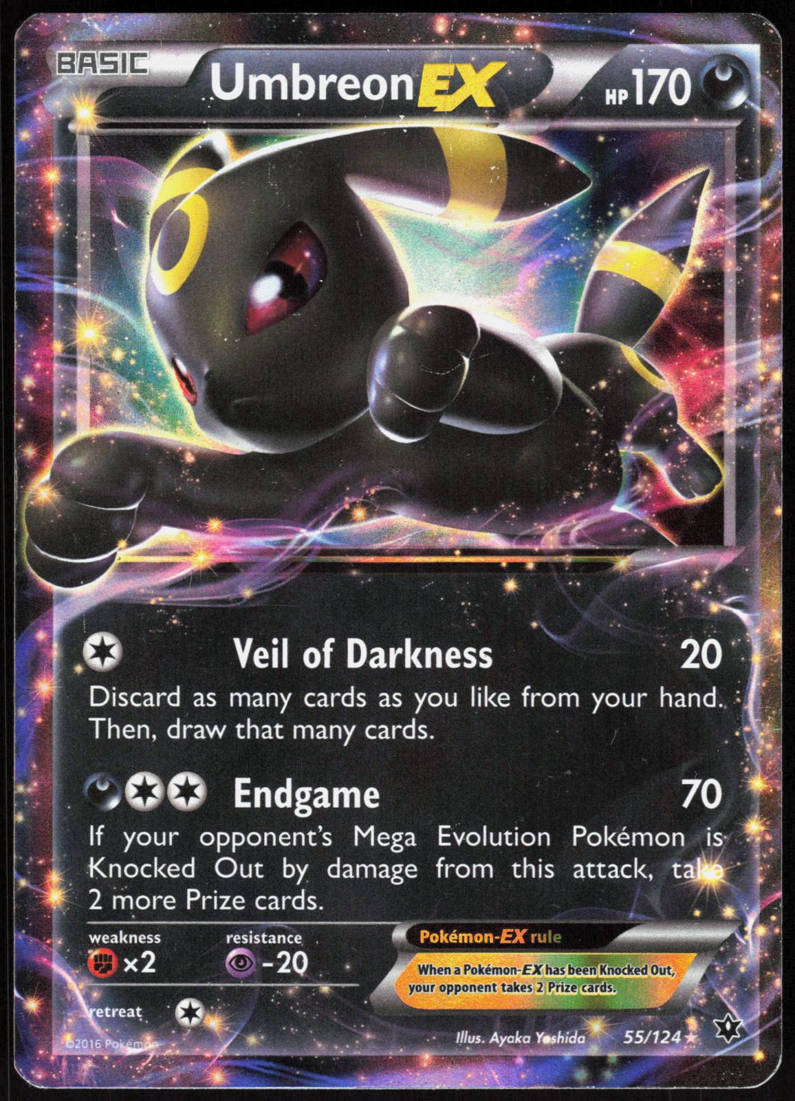 UMBREON EX 55/124 FATES COLLIDE POKEMON EX RARE HOLO HP
