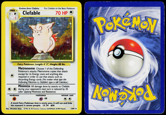 POKEMON CLEFABLE 1/64 JUNGLE RARE UNLIMITED HOLO