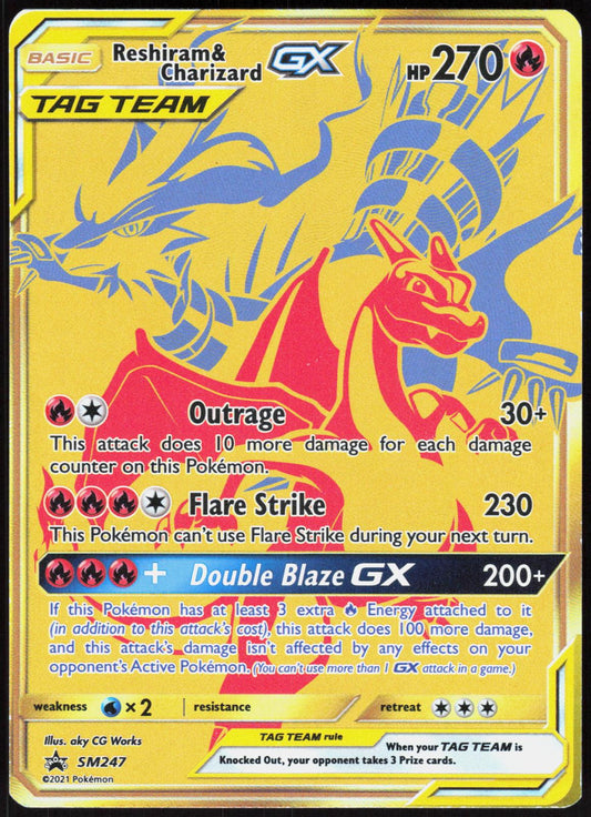 RESHIRAM & CHARIZARD GX - SM247 SUN & MOON PROMO POKEMON PROMO HOLO LP