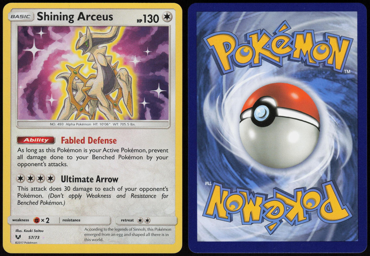 SHINING ARCEUS 57/73 SHINING LEGENDS POKEMON RARE SHINING HOLO LP