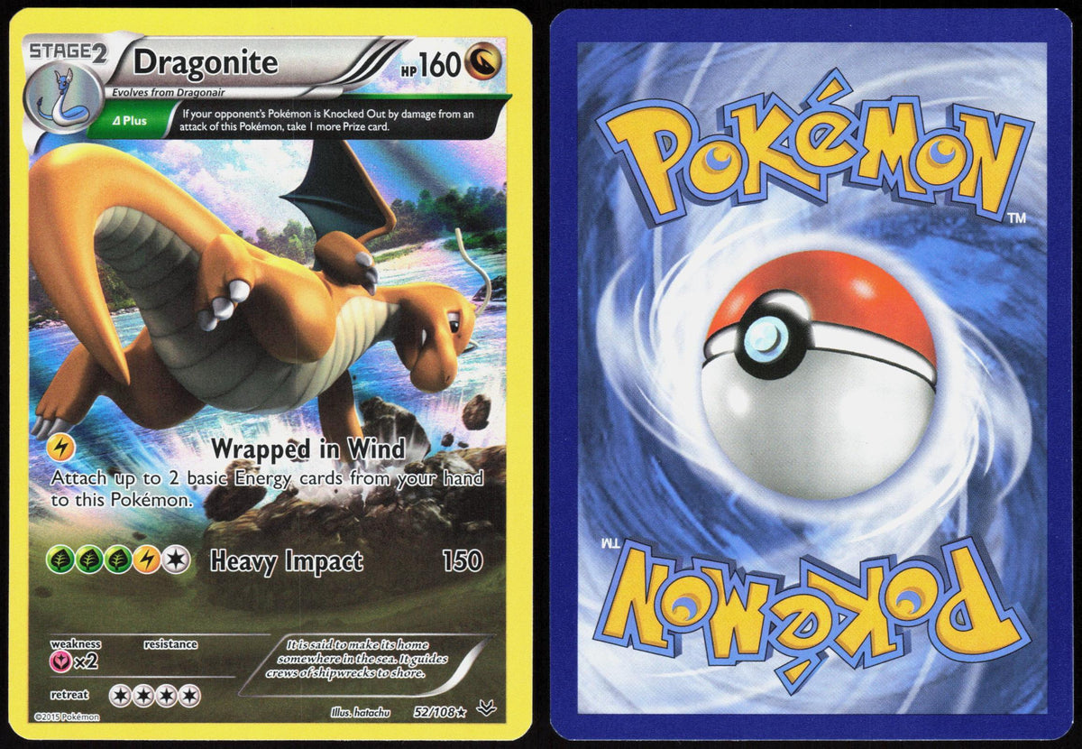 DRAGONITE 52/108 ROARING SKIES POKEMON RARE HOLO LP