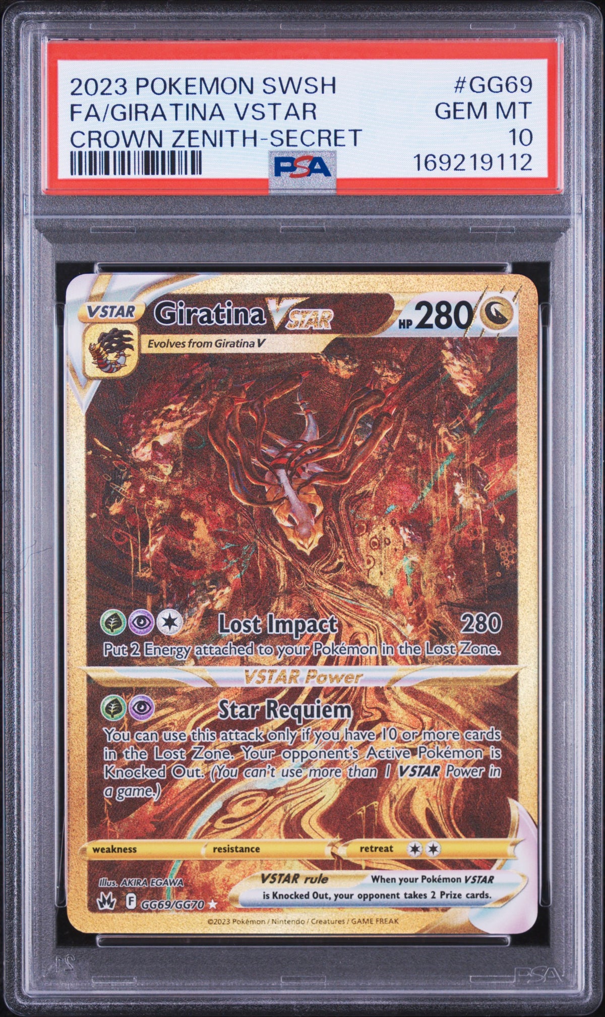 GIRATINA VSTAR GG69/GG70 PSA 10 SECRET SWORD SHIELD CROWN ZENITH POKEMON