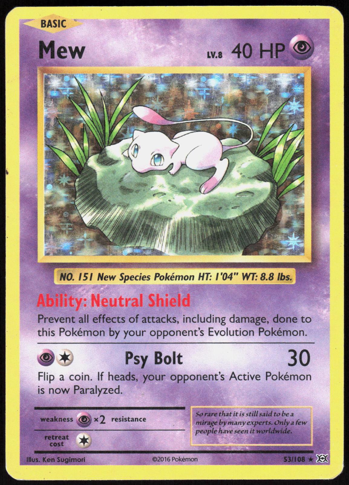 MEW 53/108 EVOLUTIONS POKEMON RARE HOLO MP