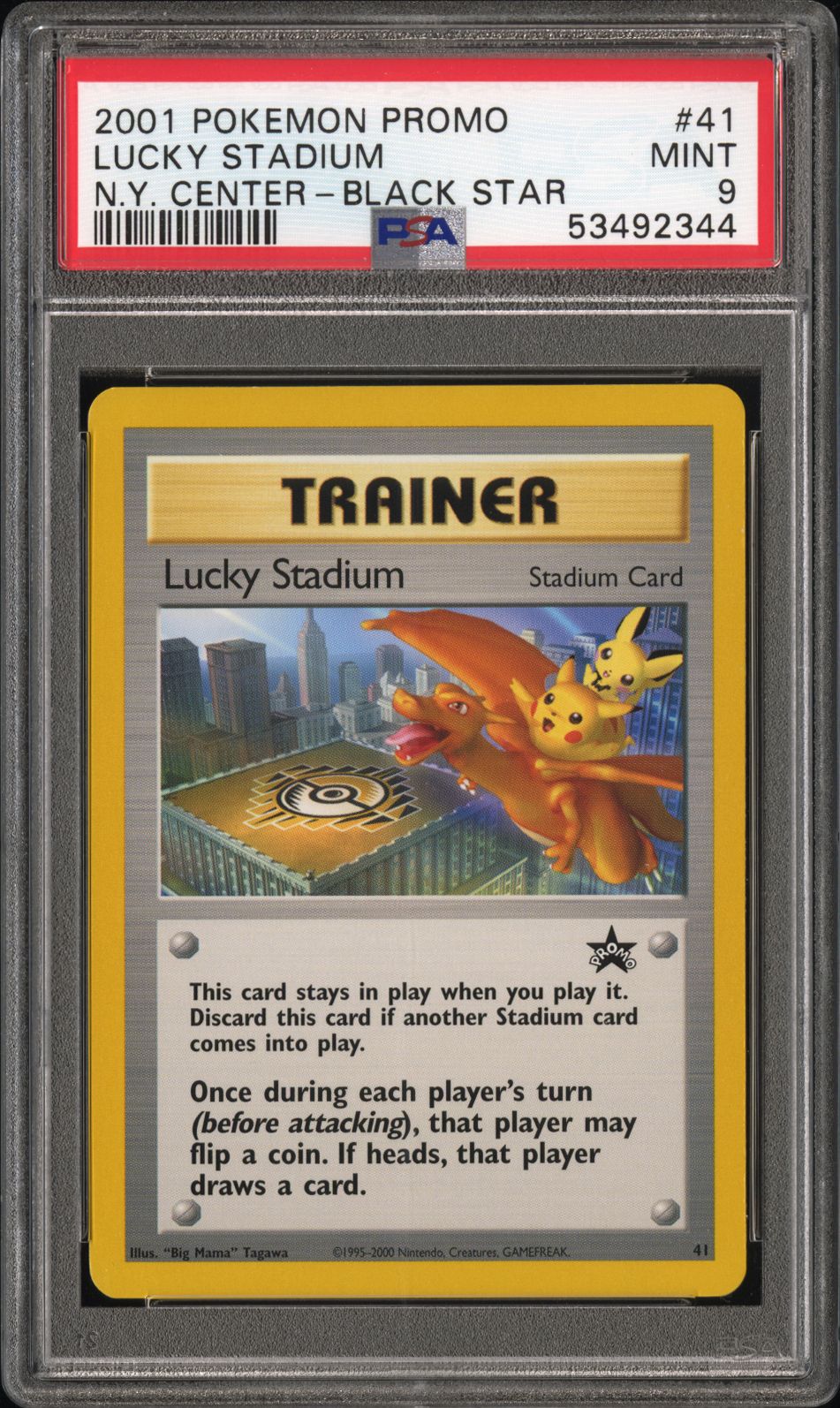 LUCKY STADIUM-N.Y. CENTER 41 PSA 9 PROMO BLACK STAR POKEMON
