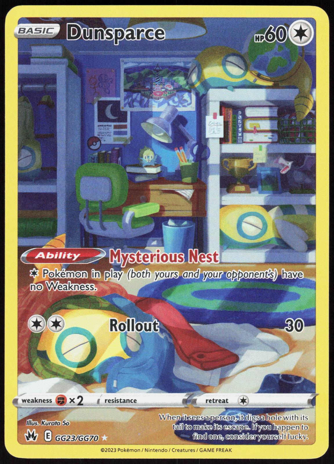DUNSPARCE GG23/GG70 CROWN ZENITH GALARIAN GALLERY POKEMON HOLO LP