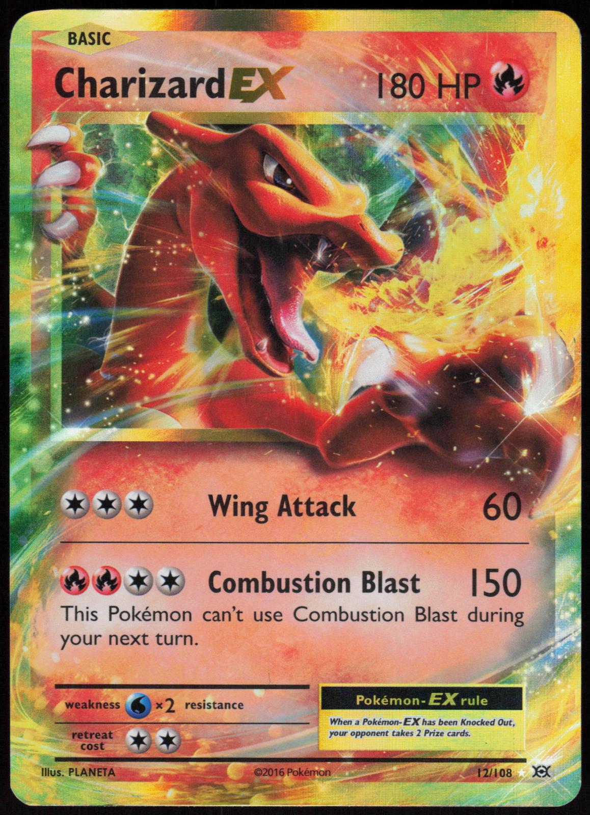 CHARIZARD EX 12/108 EVOLUTIONS POKEMON EX RARE HOLO LP