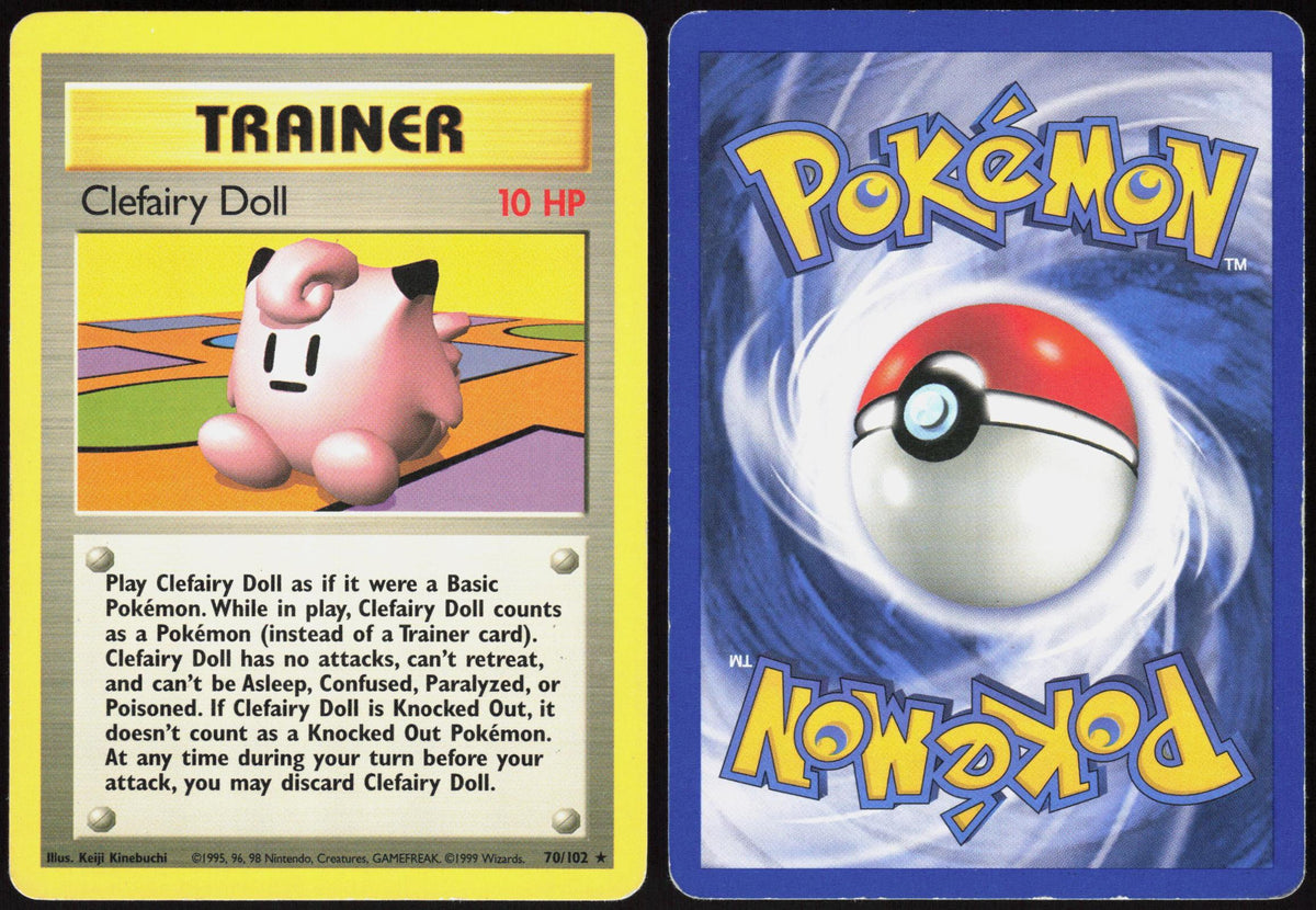 CLEFAIRY DOLL 70/102 BASE SET UNLIMITED POKEMON RARE MP