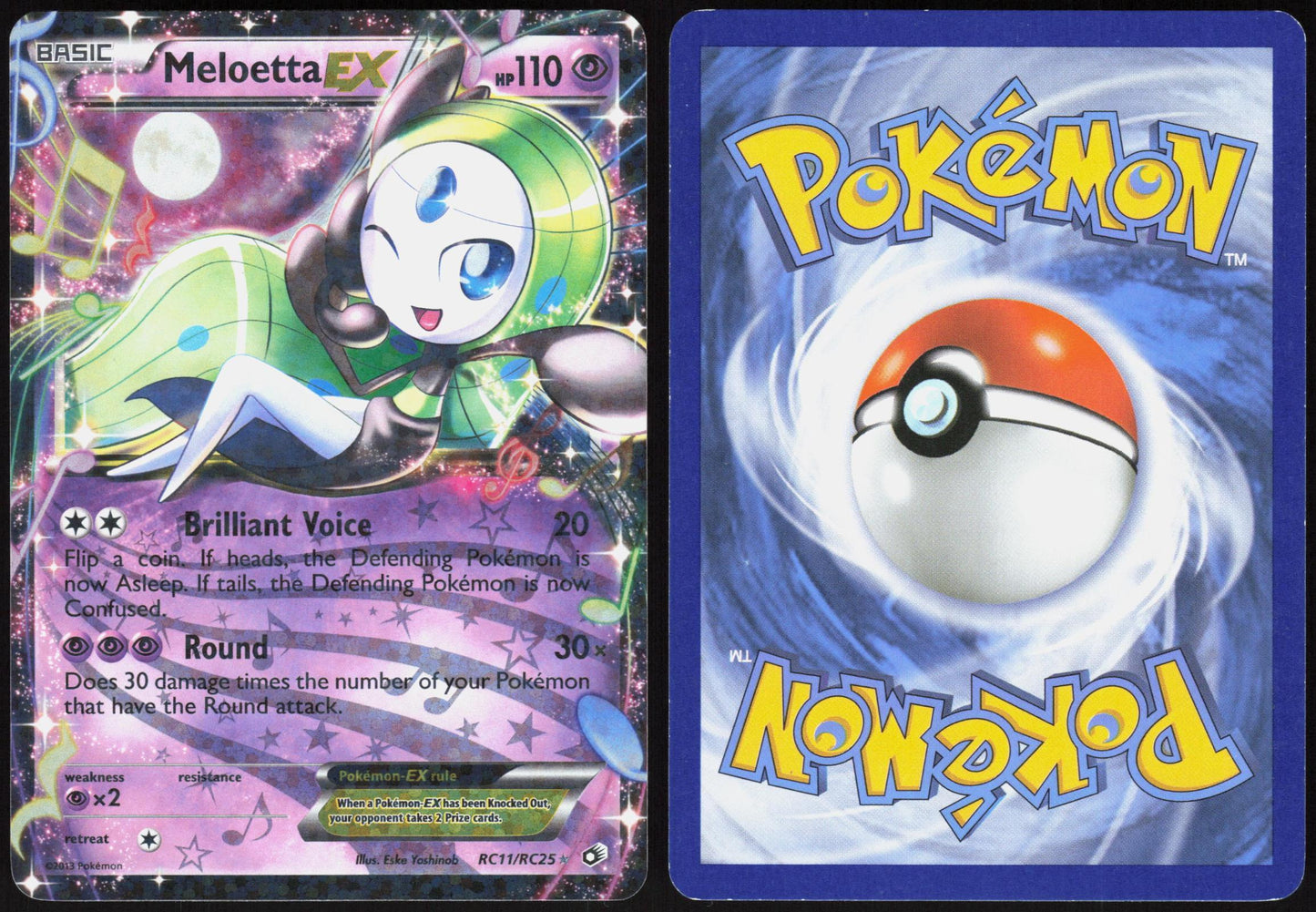 MELOETTA EX RC11/RC25 LEGENDARY TREASURES: RADIANT COLLECTION POKEMON LP