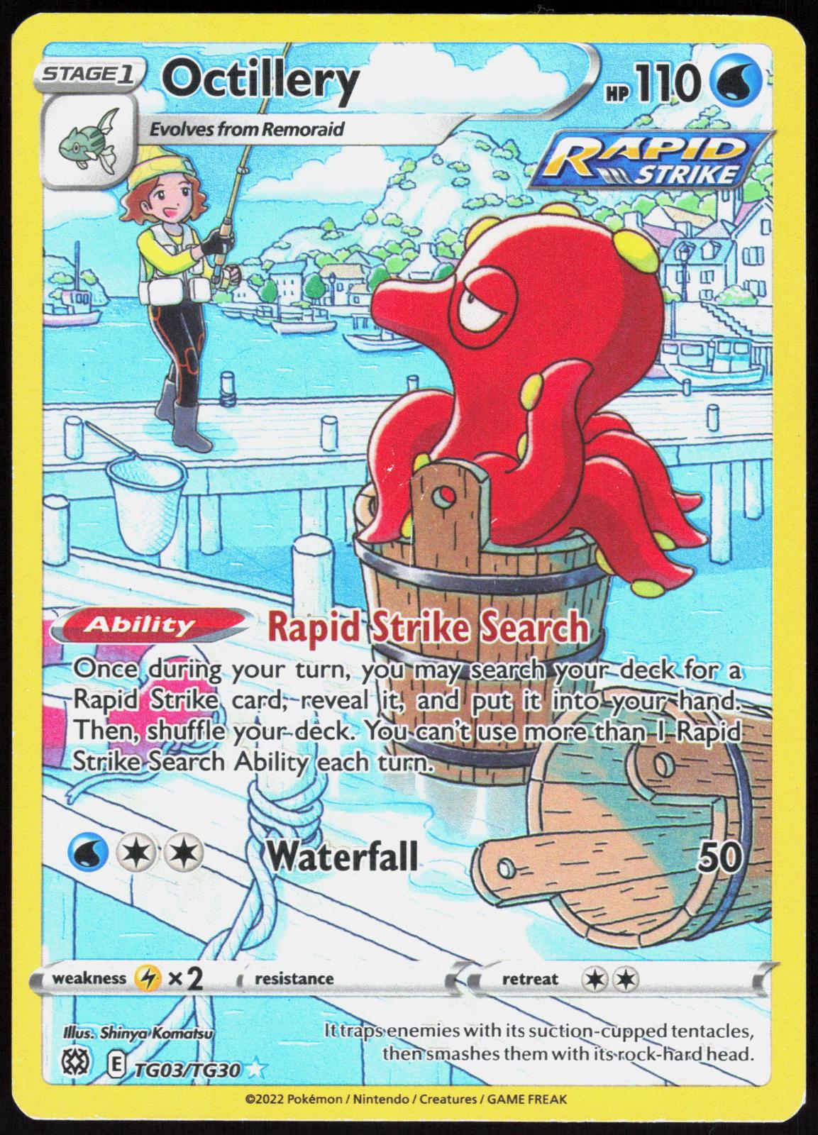 OCTILLERY TG03/TG30 BRILLIANT STARS TRAINER GALLERY POKEMON HOLO LP