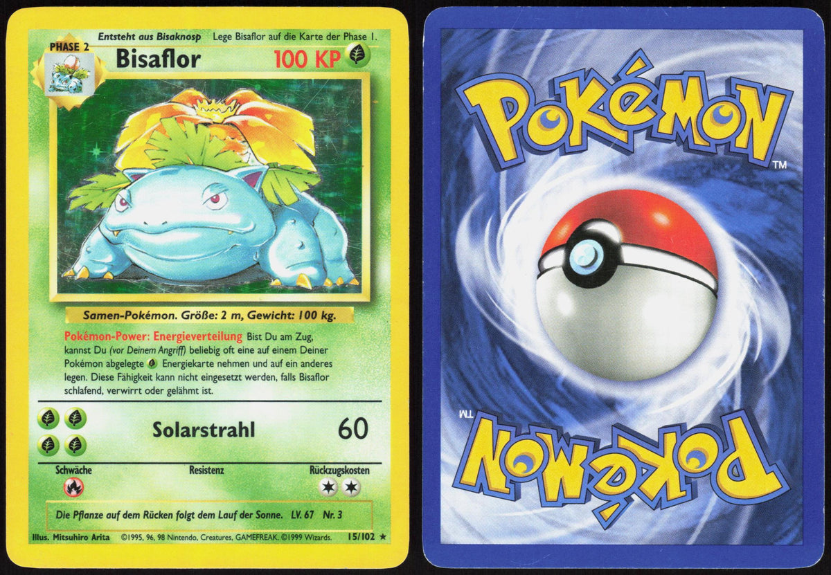BISAFLOR XD 15/102 BASE SET UNLIMITED POKEMON HOLO RARE LP