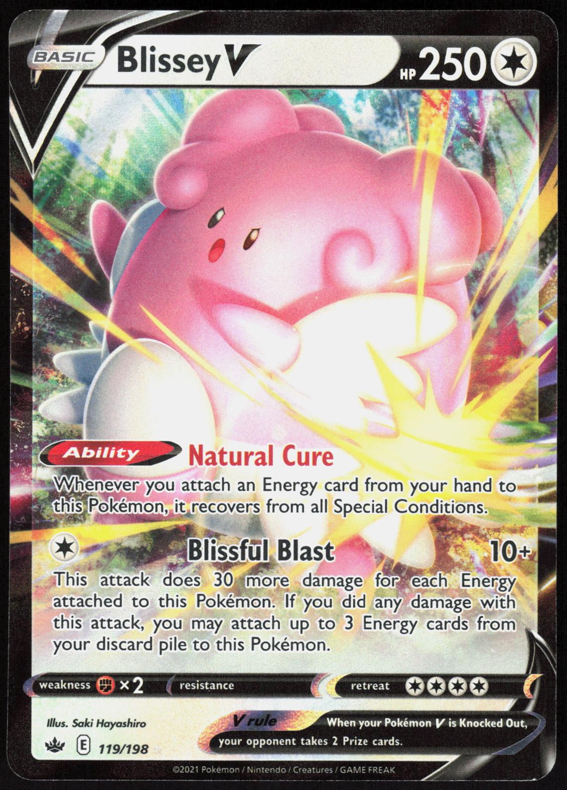 BLISSEY V 119/198 CHILLING REIGN POKEMON ULTRA RARE HOLO HP