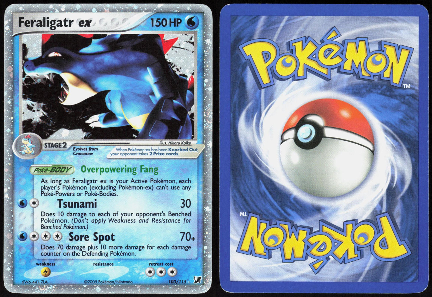 FERALIGATR EX 103/115 UNSEEN FORCES POKEMON EX RARE HOLO LP