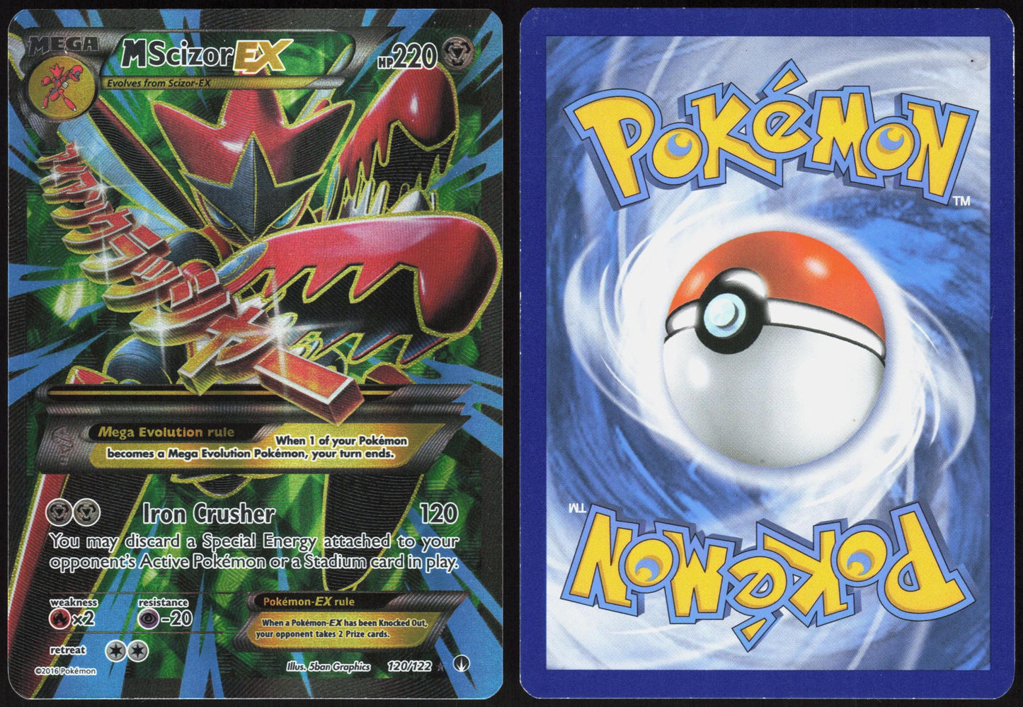 M SCIZOR EX 120/122 BREAKPOINT POKEMON ULTRA RARE LP