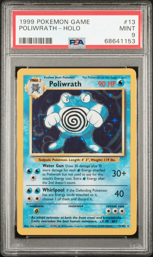 POLIWRATH HOLO 13/102 PSA 9 GAME POKEMON