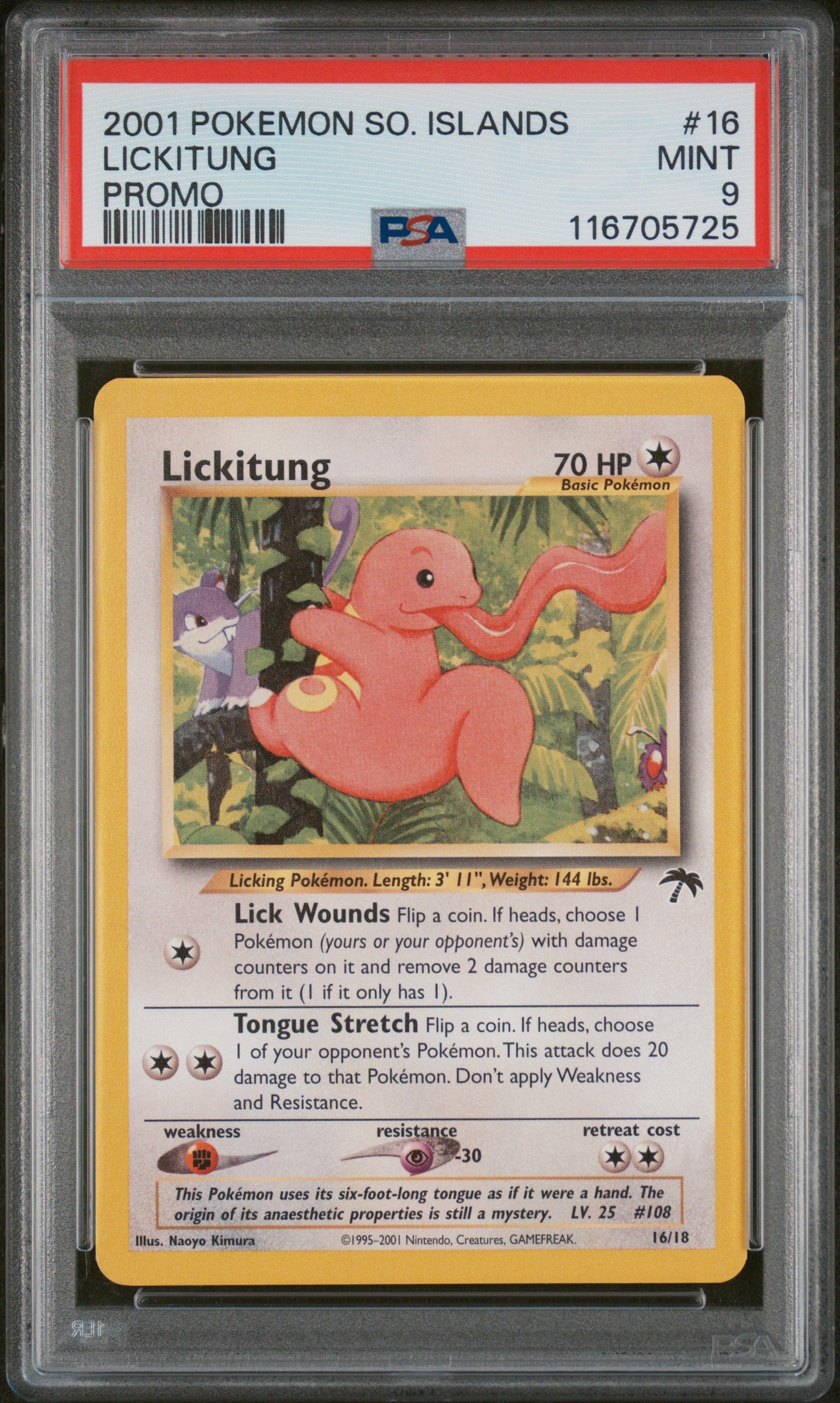 LICKITUNG 16/18 PSA 9 SOUTHERN ISLANDS PROMO POKEMON
