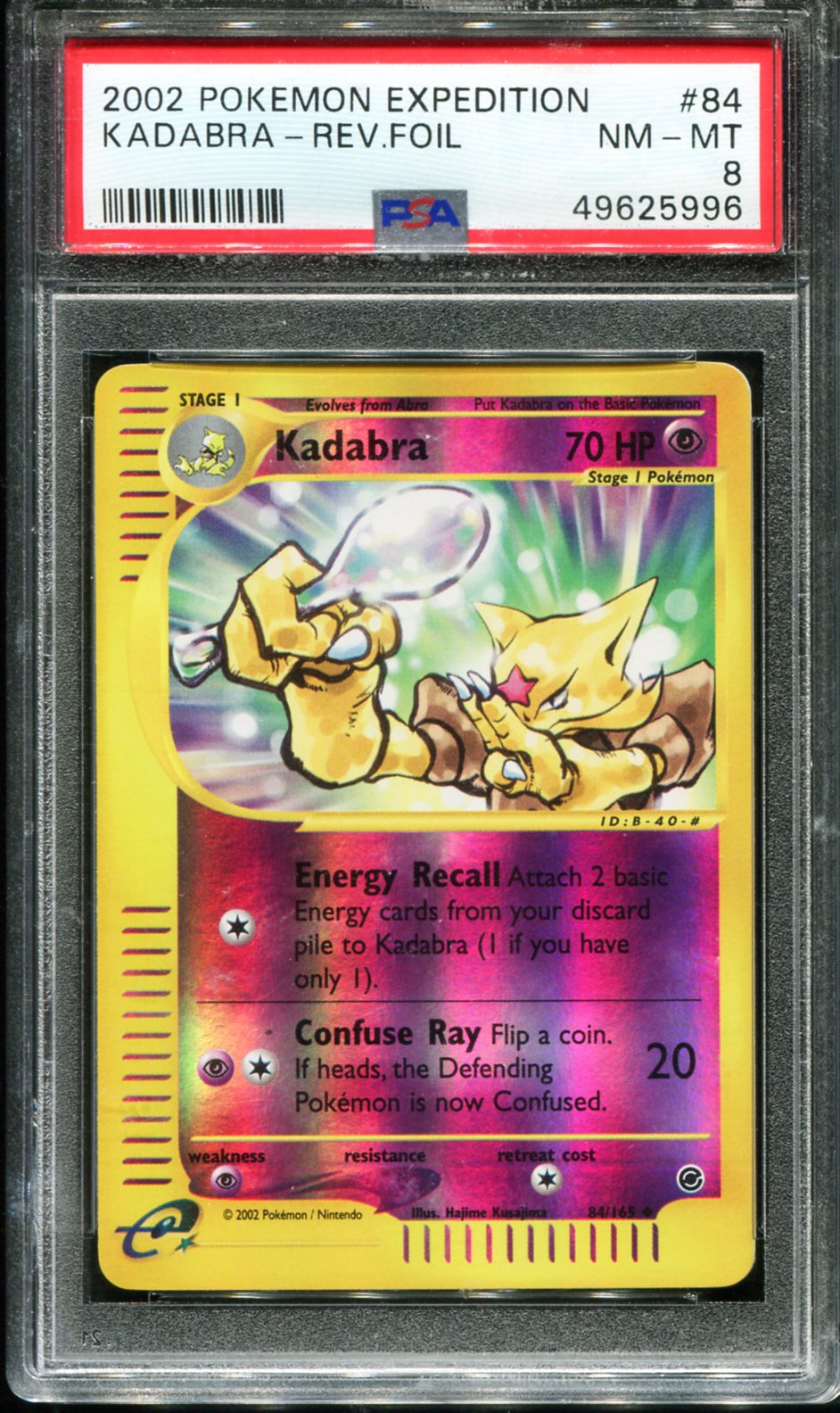 POKEMON TCG - KADABRA REVERSE HOLO 84/165 PSA 8 EXPEDITION POKEMON