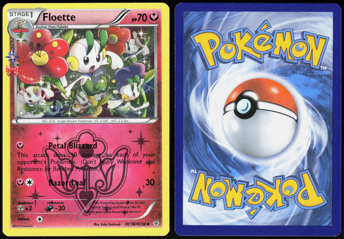 FLOETTE RC18/RC32 GENERATIONS POKEMON UNCOMMON HOLO LP