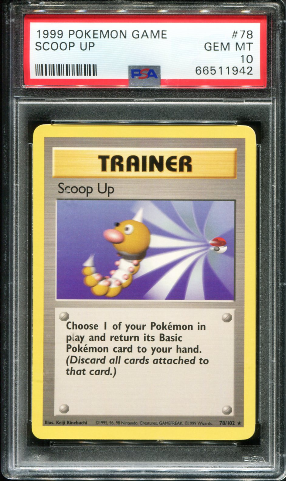 SCOOP UP 78/102 PSA 10 GAME POKEMON