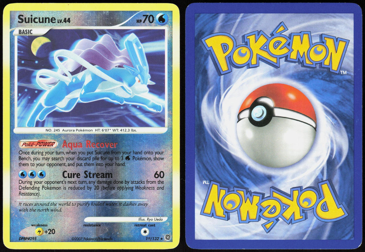 SUICUNE 19/132 SECRET WONDERS POKEMON RARE REVERSE HOLO LP