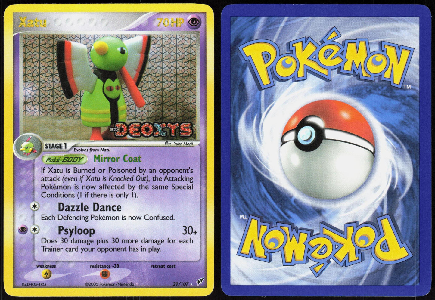 XATU 29/107 DEOXYS POKEMON RARE REVERSE HOLO LP