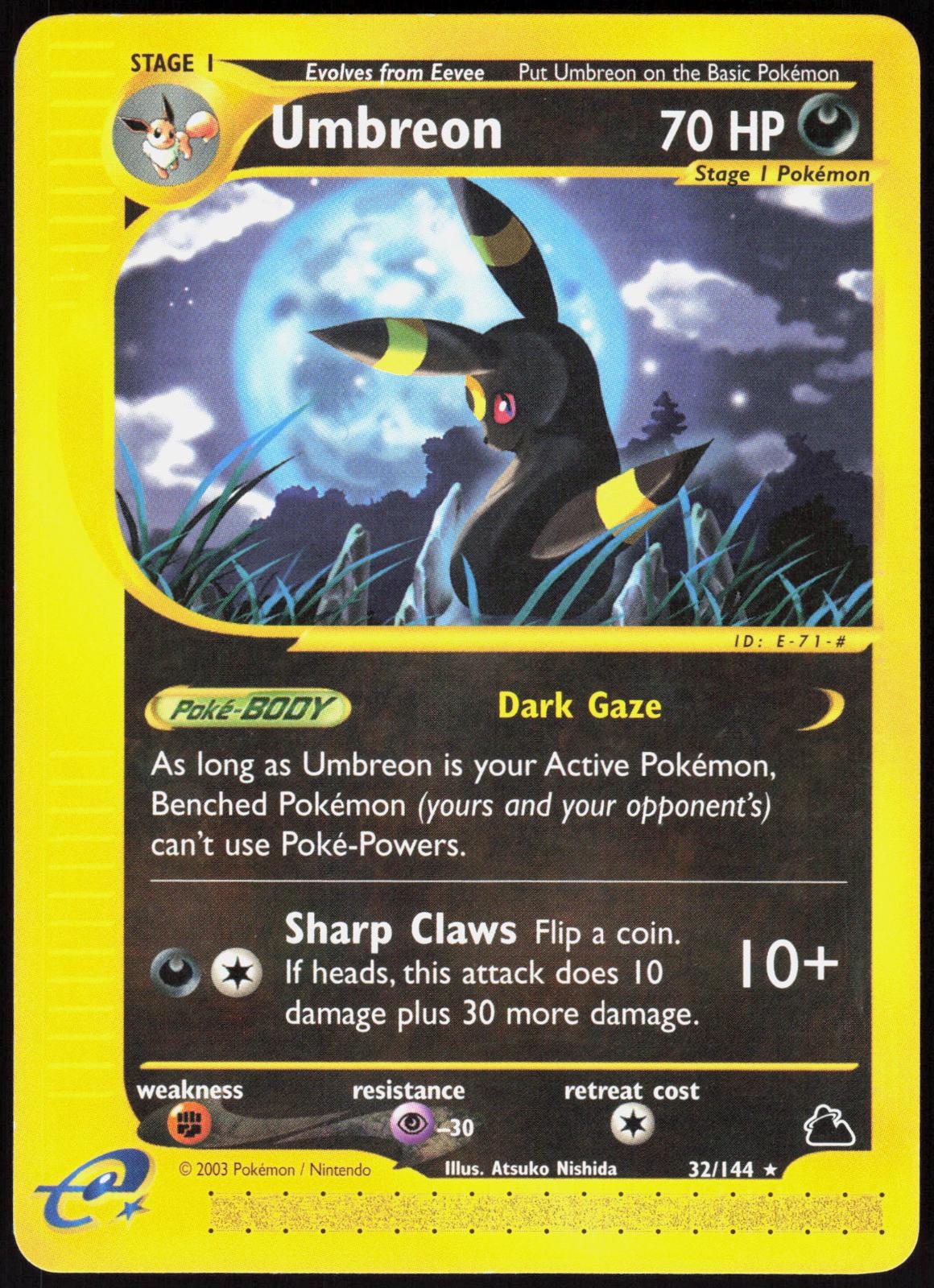 UMBREON 32/144 SKYRIDGE POKEMON RARE LP