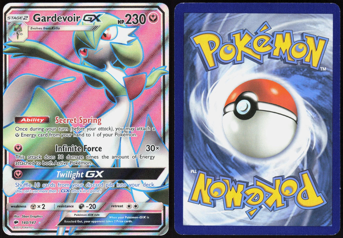 GARDEVOIR GX 140/147 BURNING SHADOWS POKEMON ULTRA RARE HOLO LP
